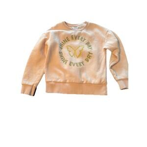 Primary Girls Pullover Sweatshirt Sz 7-& Pink Butterfly Shine Every Day